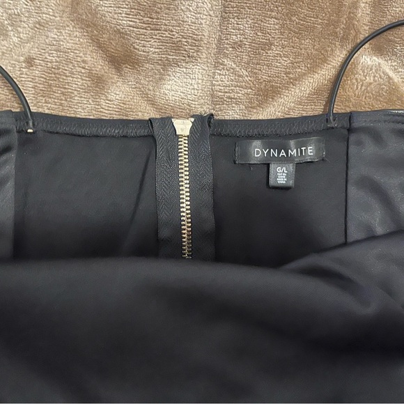 DYNAMITE Leather Tube Crop top - Picture 3 of 3